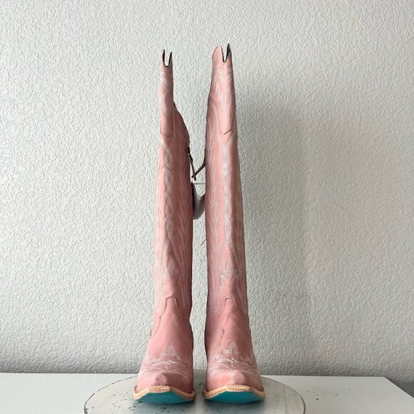 Lane LEXINGTON Over the Knee Womens Cowboy Boots 7.5 Pink Western Cowgirl Tall - Picture 6 of 16